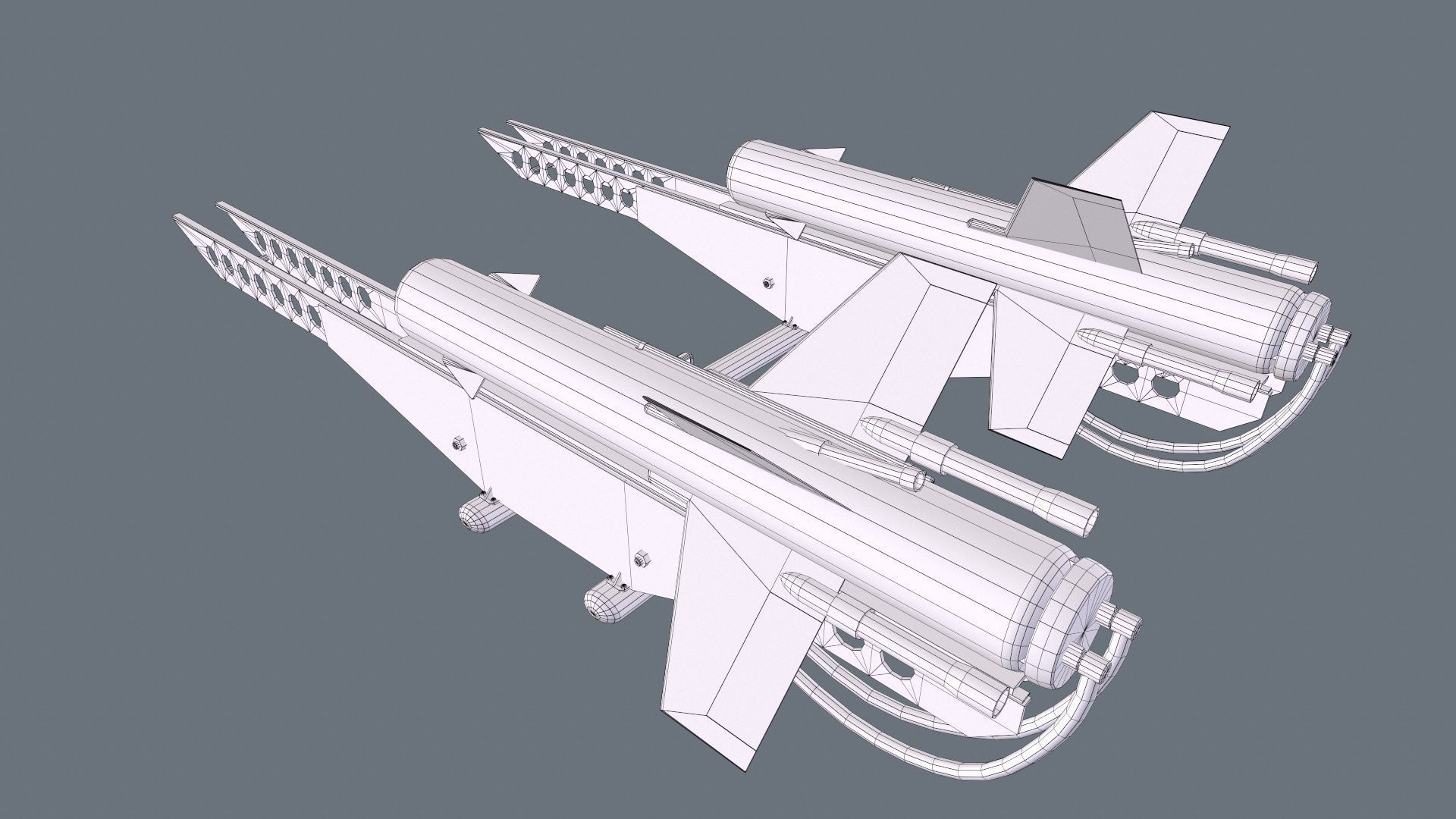 2k8 Falanga Rocket Launcher Low-poly 3D model_8