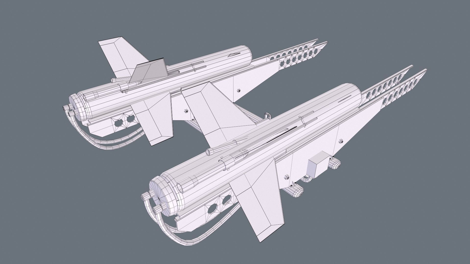 2k8 Falanga Rocket Launcher Low-poly 3D model_9