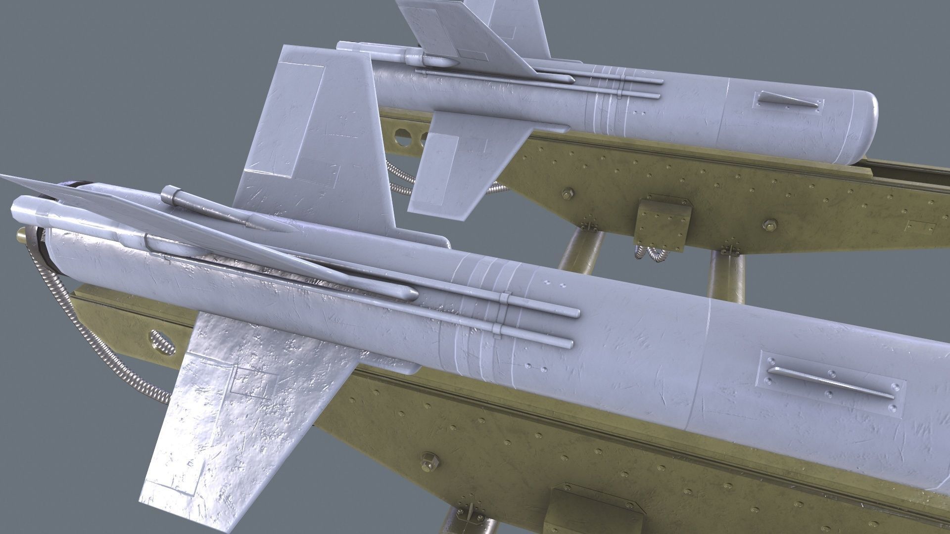 2k8 Falanga Rocket Launcher Low-poly 3D model_5