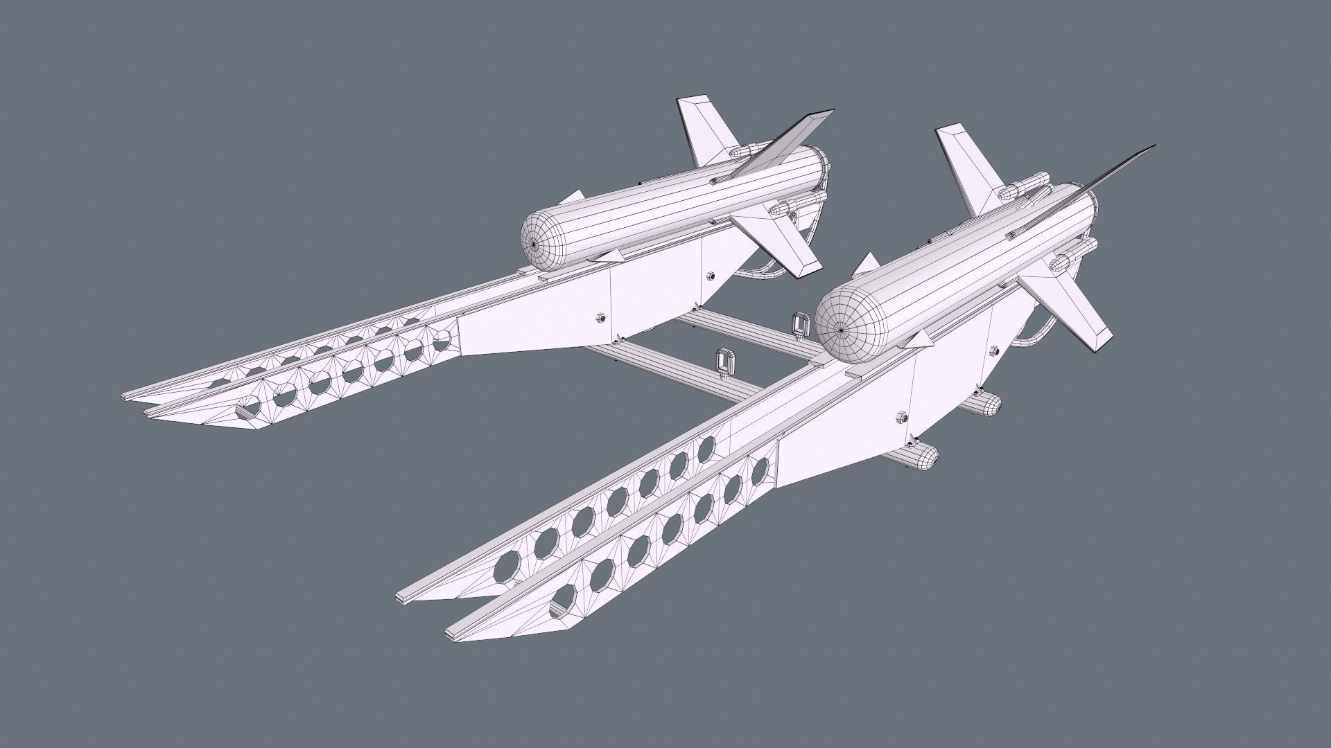 2k8 Falanga Rocket Launcher Low-poly 3D model_7