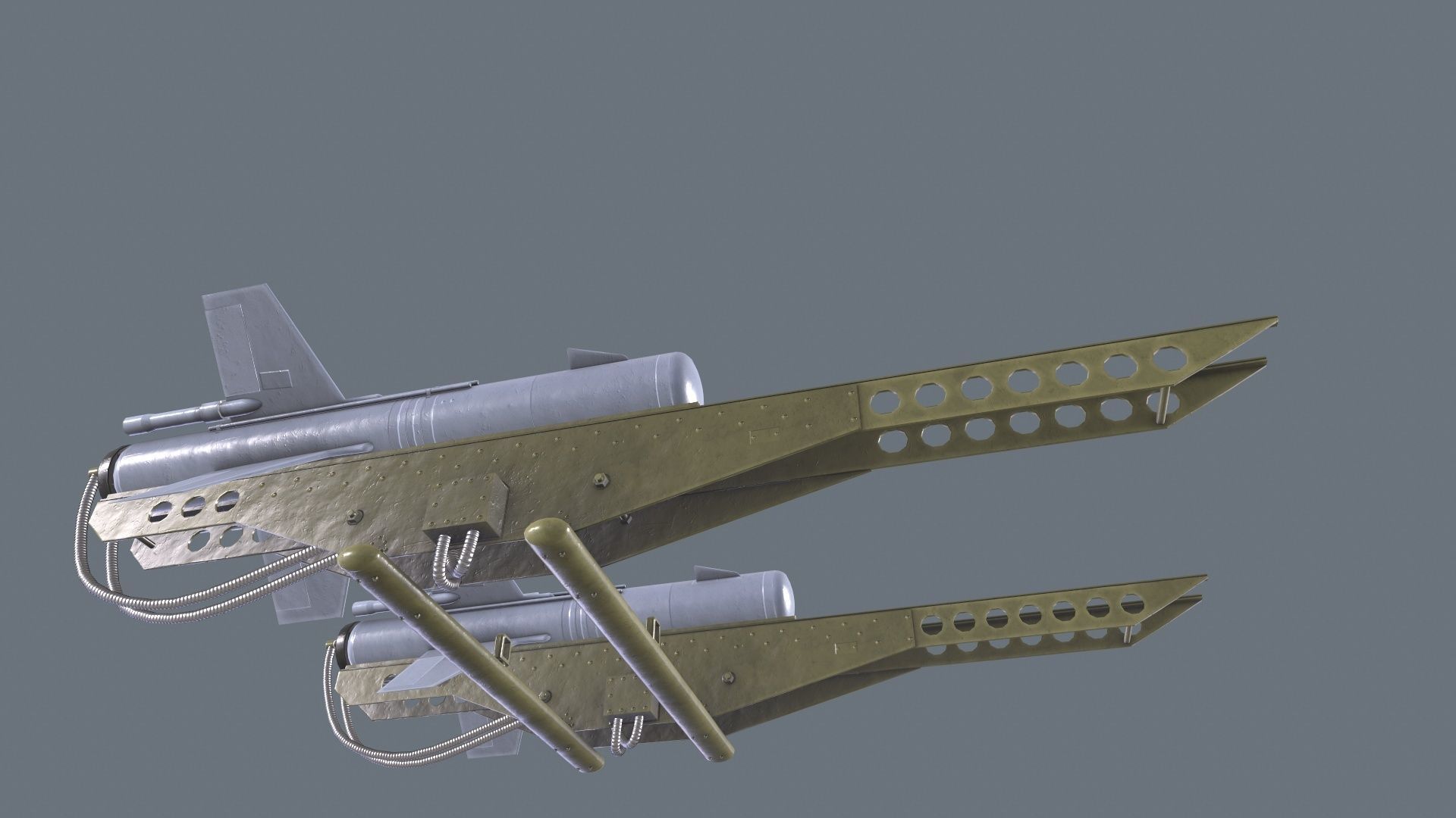 2k8 Falanga Rocket Launcher Low-poly 3D model_6