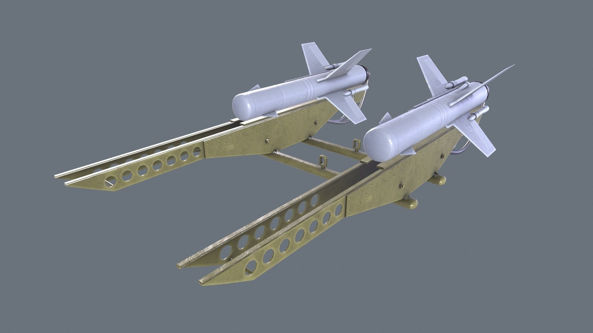 2k8 Falanga Rocket Launcher Low-poly 3D model_2