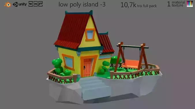 island 3 house with swing