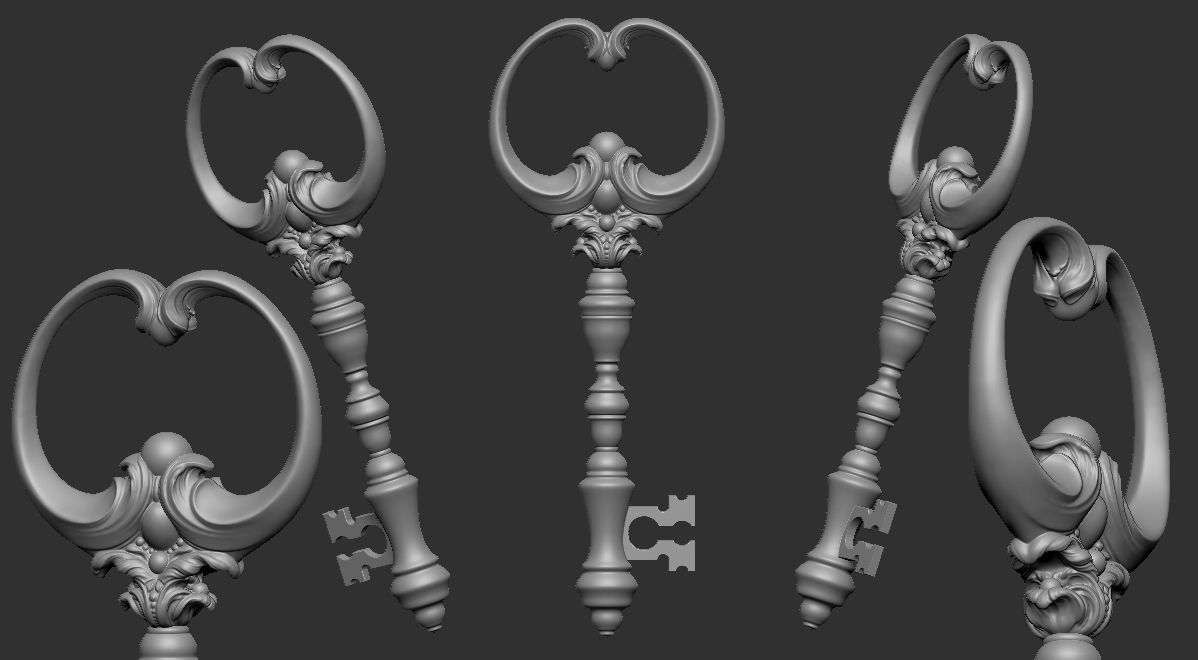 Key Gothic Decorative Jewelry - 3D Model to print 001 3D print model_13