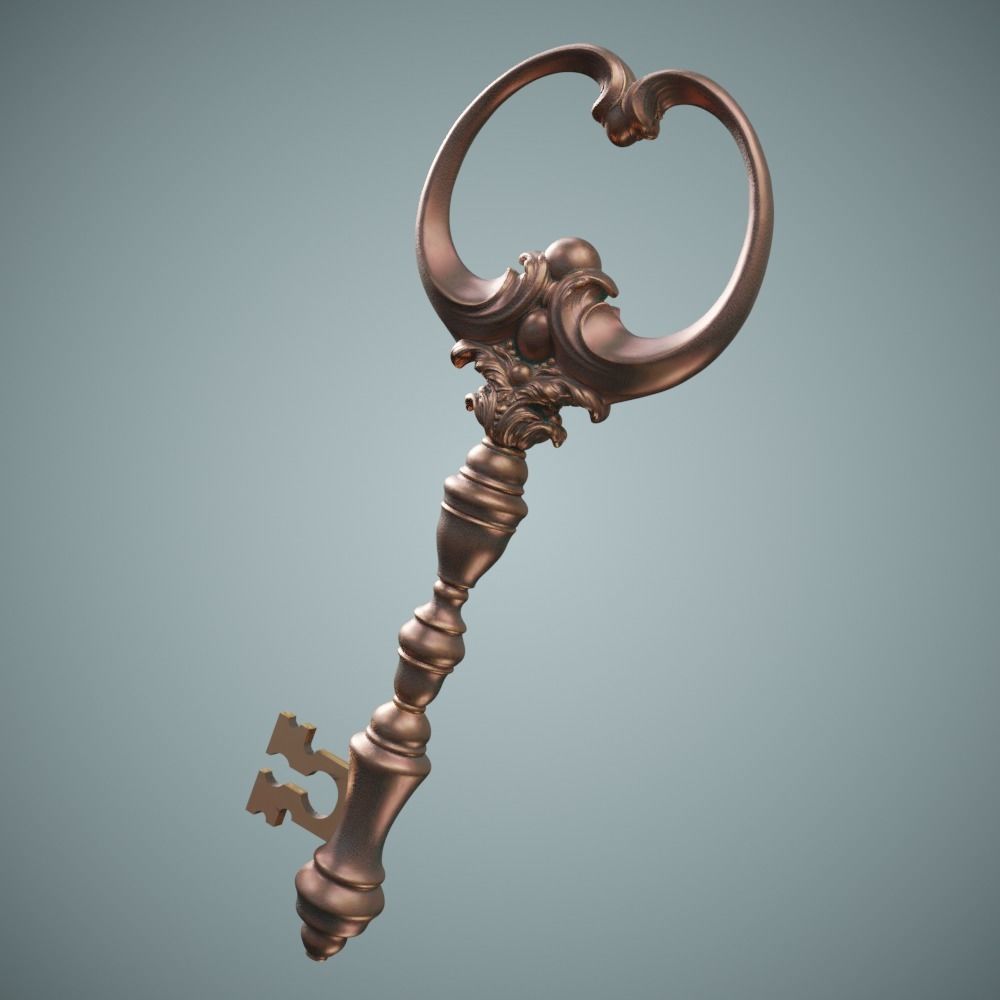 Key Gothic Decorative Jewelry - 3D Model to print 001 3D print model_34