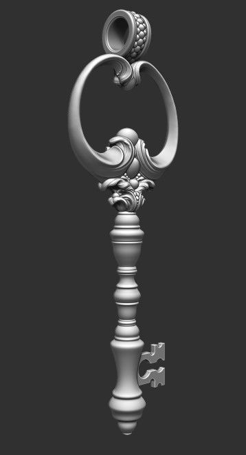 Key Gothic Decorative Jewelry - 3D Model to print 001 3D print model_6