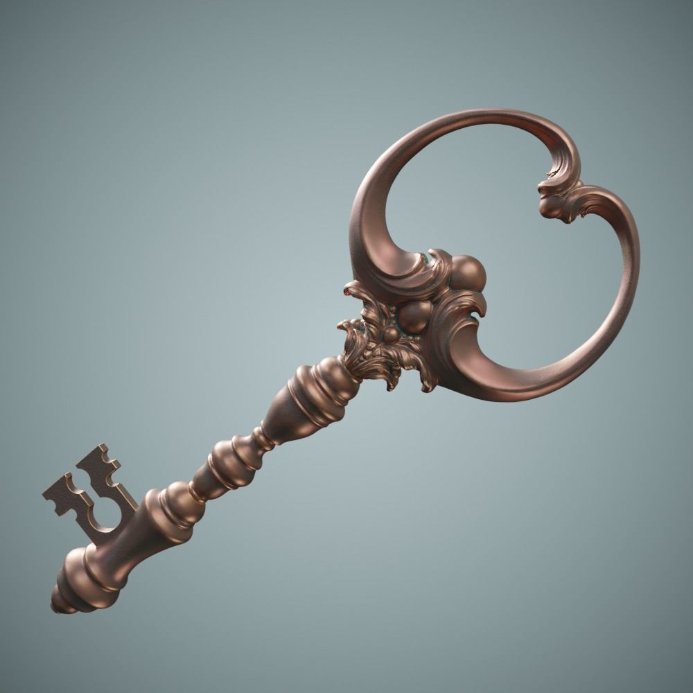 Key Gothic Decorative Jewelry - 3D Model to print 001 3D print model_12