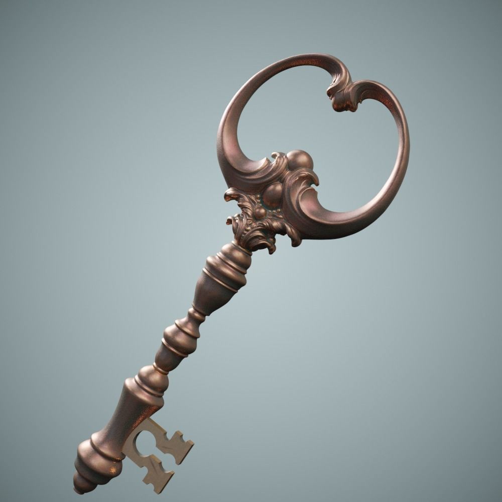 Key Gothic Decorative Jewelry - 3D Model to print 001 3D print model_32