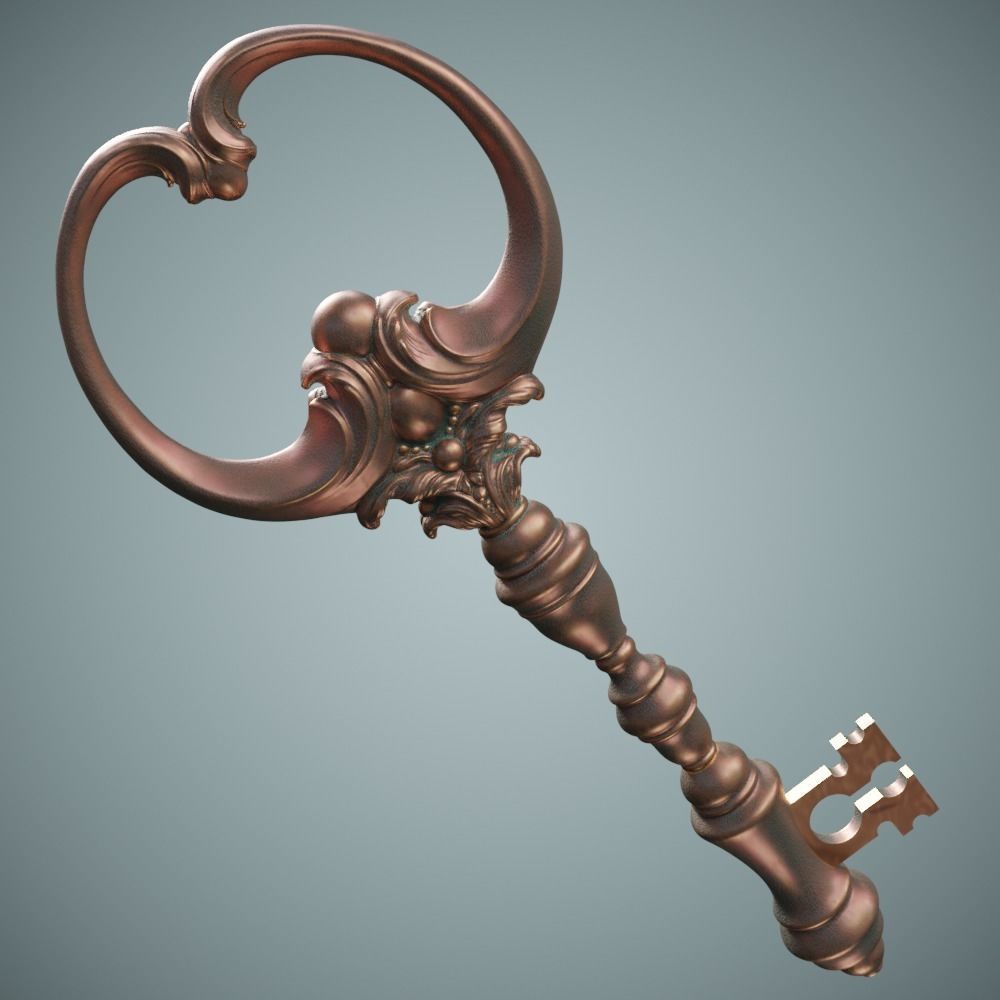 Key Gothic Decorative Jewelry - 3D Model to print 001 3D print model_31