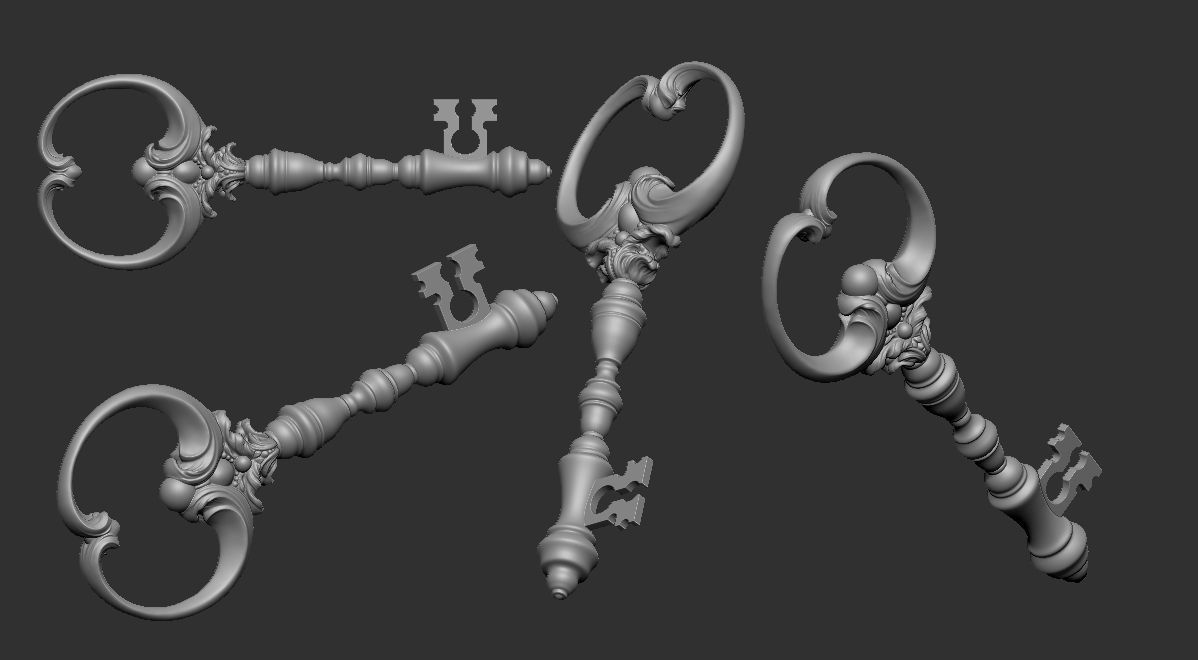 Key Gothic Decorative Jewelry - 3D Model to print 001 3D print model_18