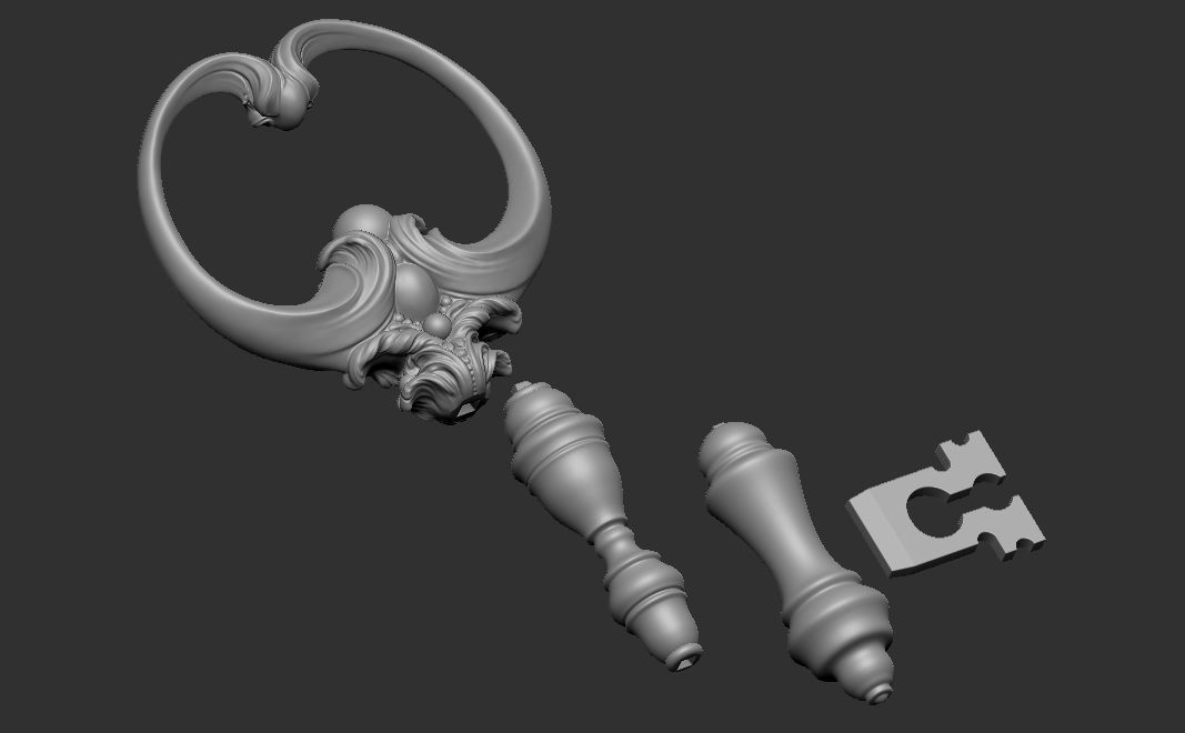 Key Gothic Decorative Jewelry - 3D Model to print 001 3D print model_15