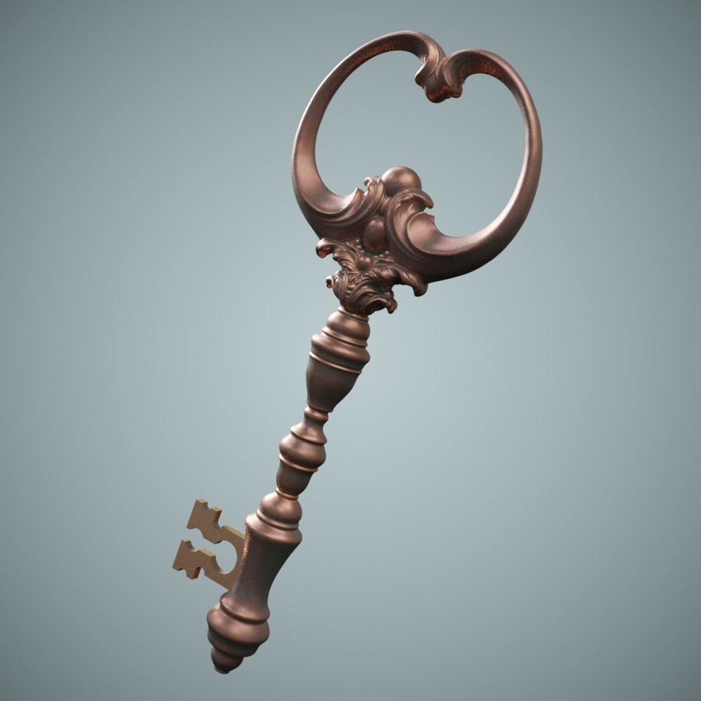 Key Gothic Decorative Jewelry - 3D Model to print 001 3D print model_35