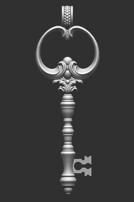 Key Gothic Decorative Jewelry - 3D Model to print 001 3D print model_8