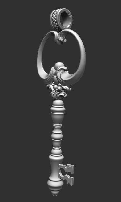 Key Gothic Decorative Jewelry - 3D Model to print 001 3D print model_7