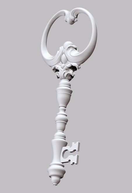 Key Gothic Decorative Jewelry - 3D Model to print 001 3D print model_28