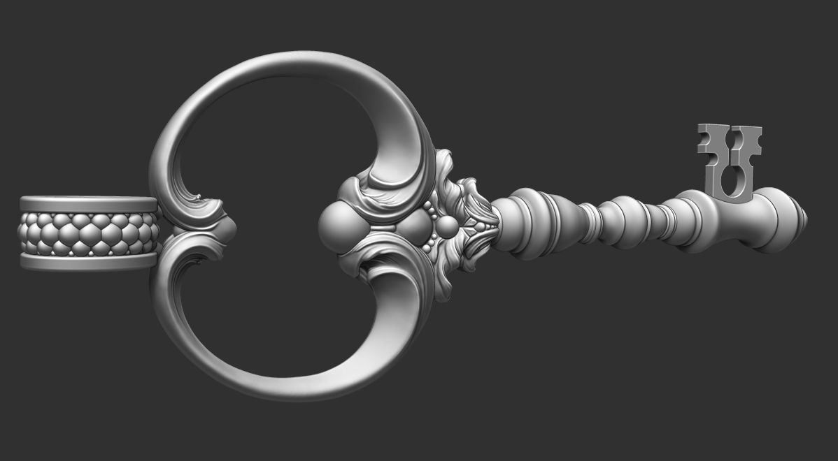 Key Gothic Decorative Jewelry - 3D Model to print 001 3D print model_9