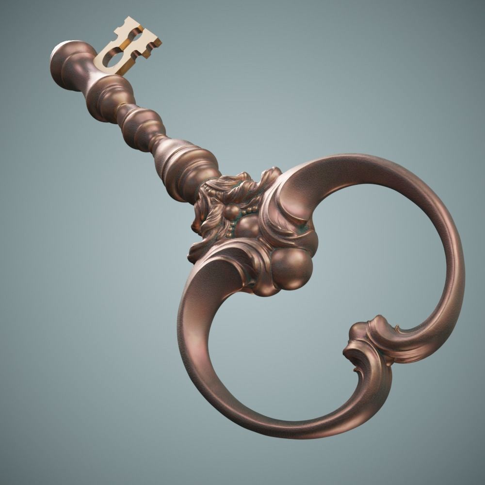Key Gothic Decorative Jewelry - 3D Model to print 001 3D print model_33