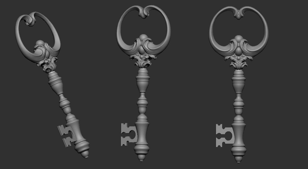 Key Gothic Decorative Jewelry - 3D Model to print 001 3D print model_22