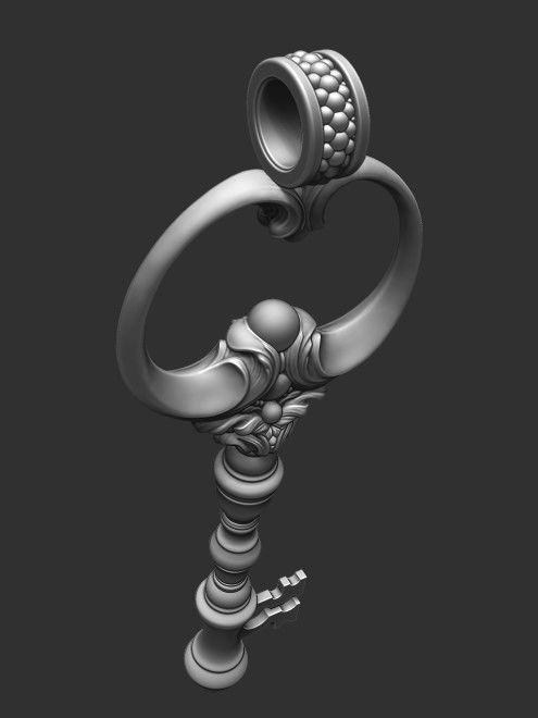 Key Gothic Decorative Jewelry - 3D Model to print 001 3D print model_11