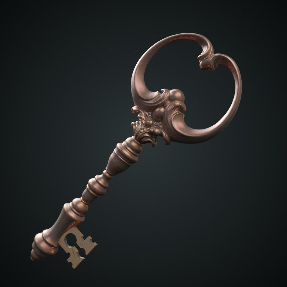 Key Gothic Decorative Jewelry - 3D Model to print 001 3D print model_30