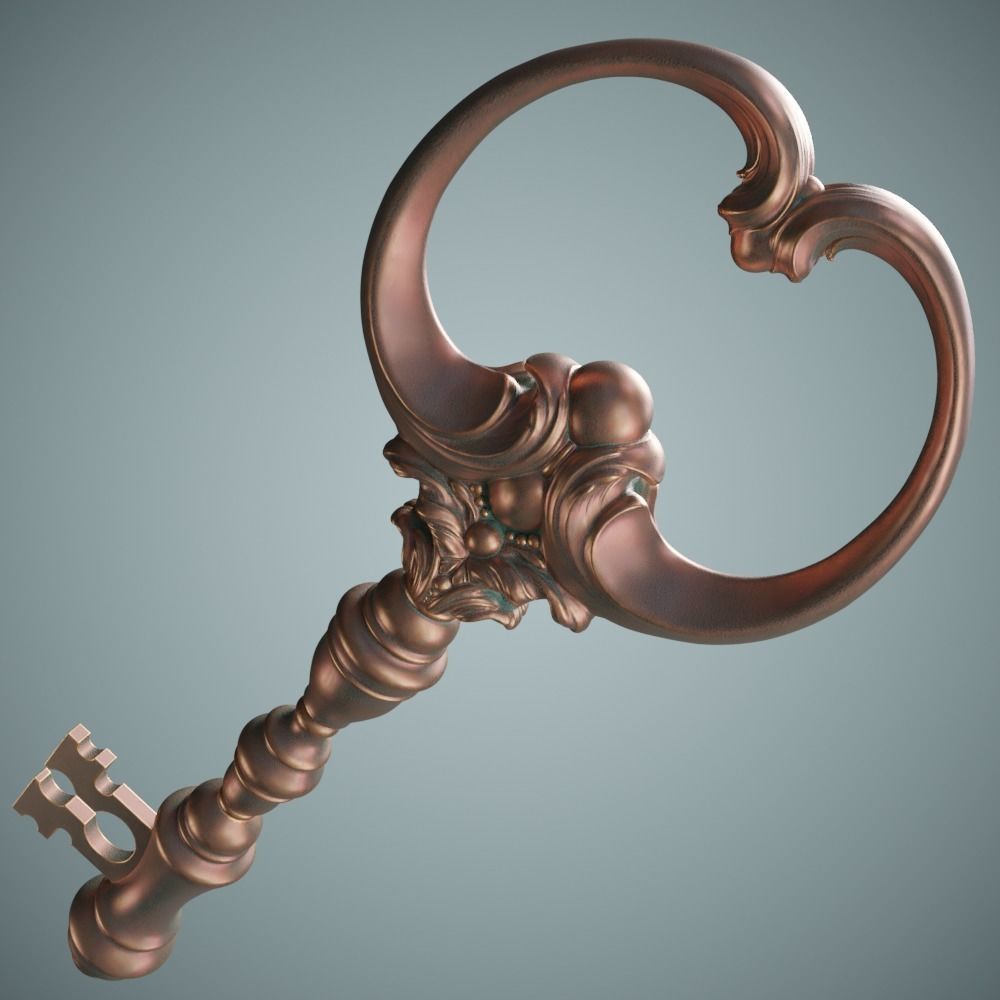 Key Gothic Decorative Jewelry - 3D Model to print 001 3D print model_16