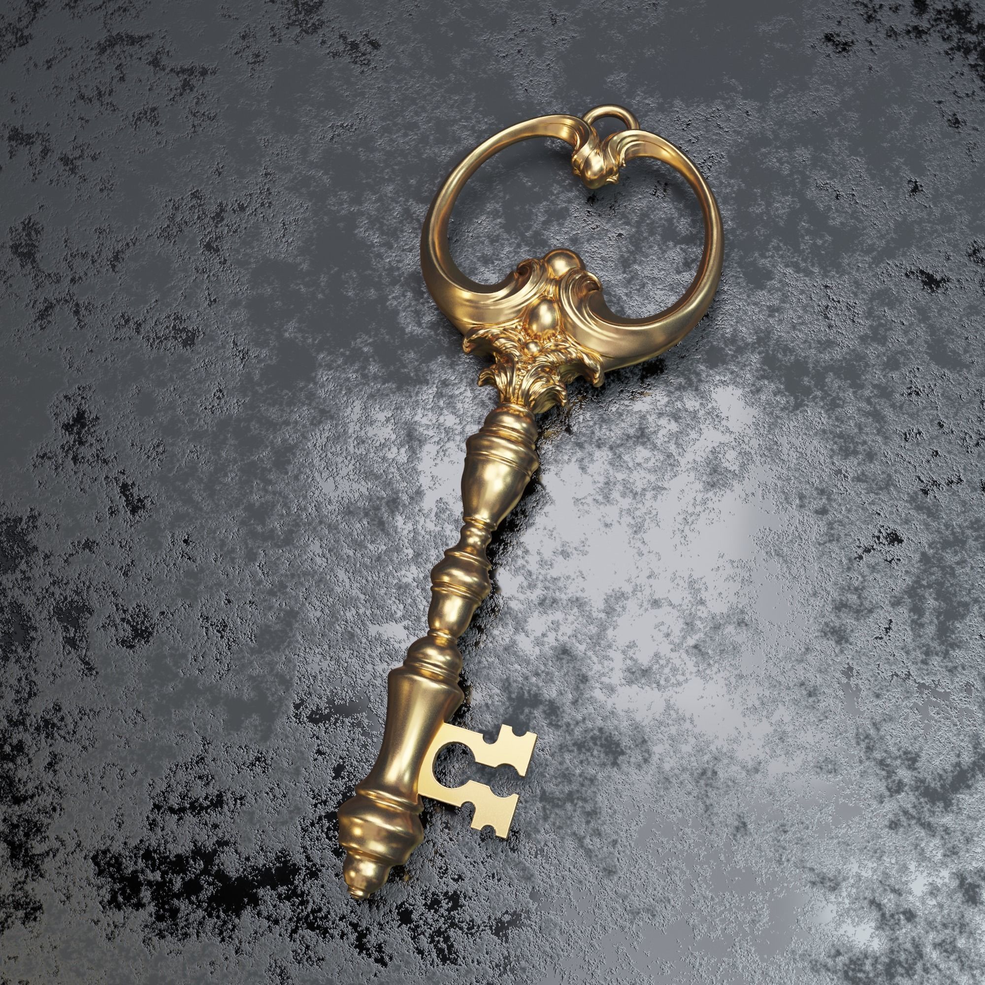Key Gothic Decorative Jewelry - 3D Model to print 001 3D print model_5