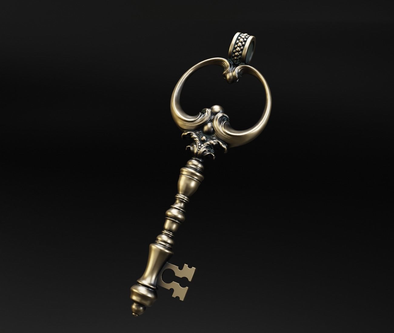 Key Gothic Decorative Jewelry - 3D Model to print 001 3D print model_36
