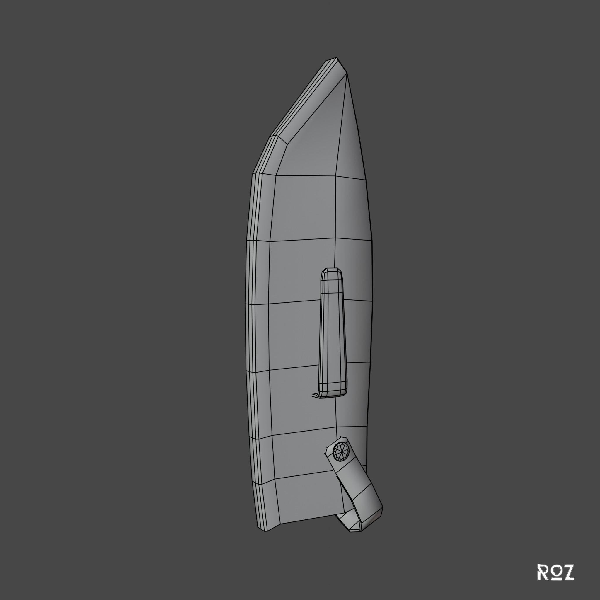 Bowie Knife and Scabbard Low-poly 3D model_18