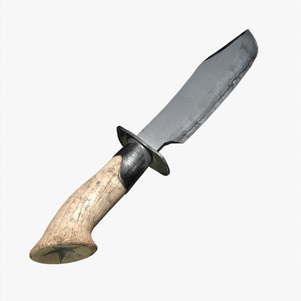 Bowie Knife and Scabbard Low-poly 3D model_12