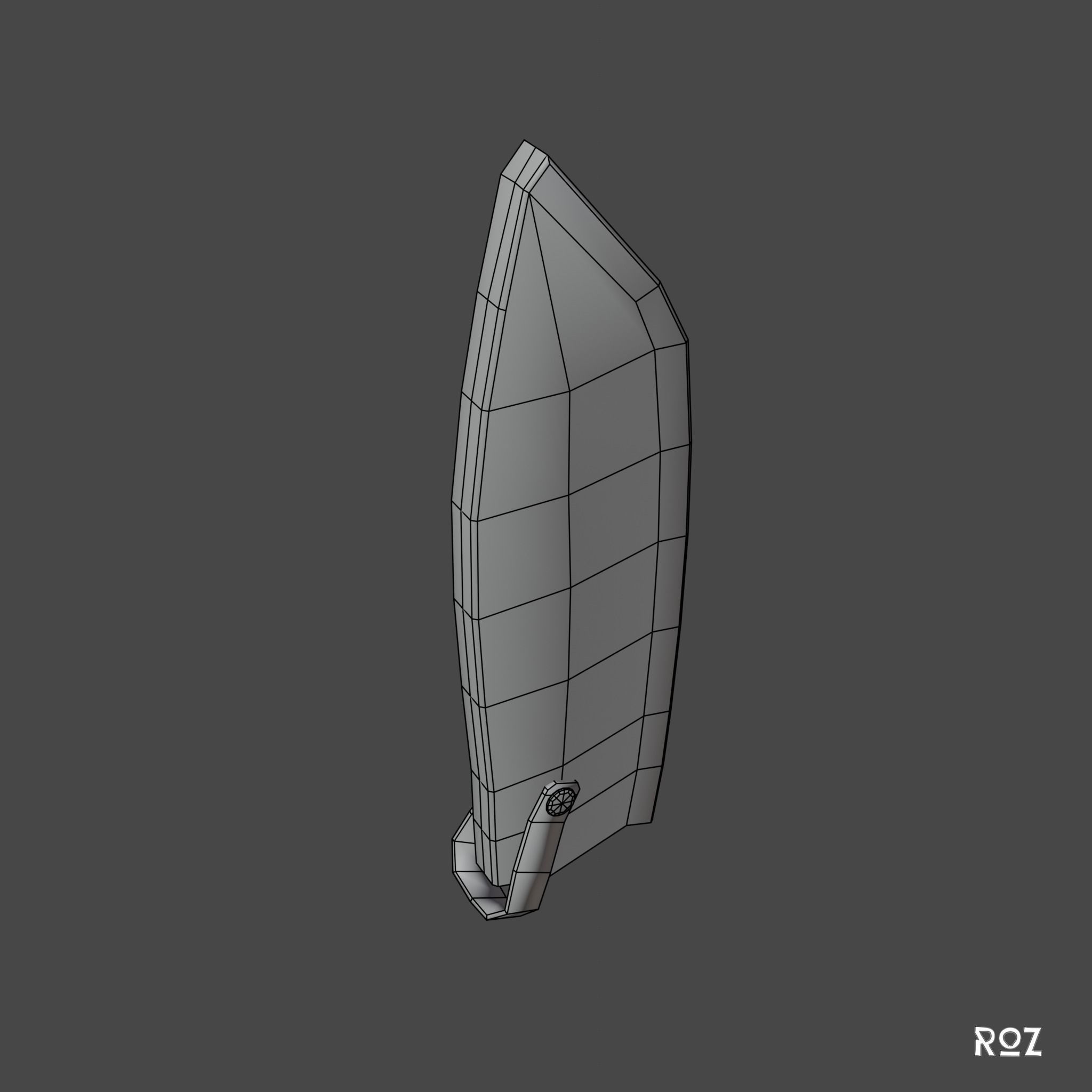 Bowie Knife and Scabbard Low-poly 3D model_15