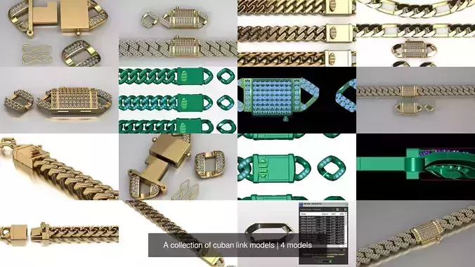 A collection of cuban link models 