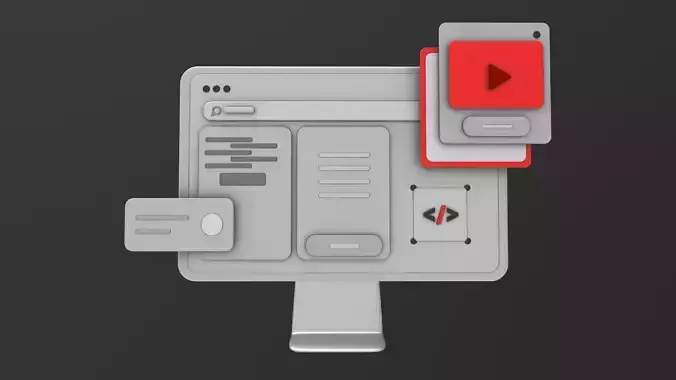 Design deployment Color Icon Design Software and web development 3D model