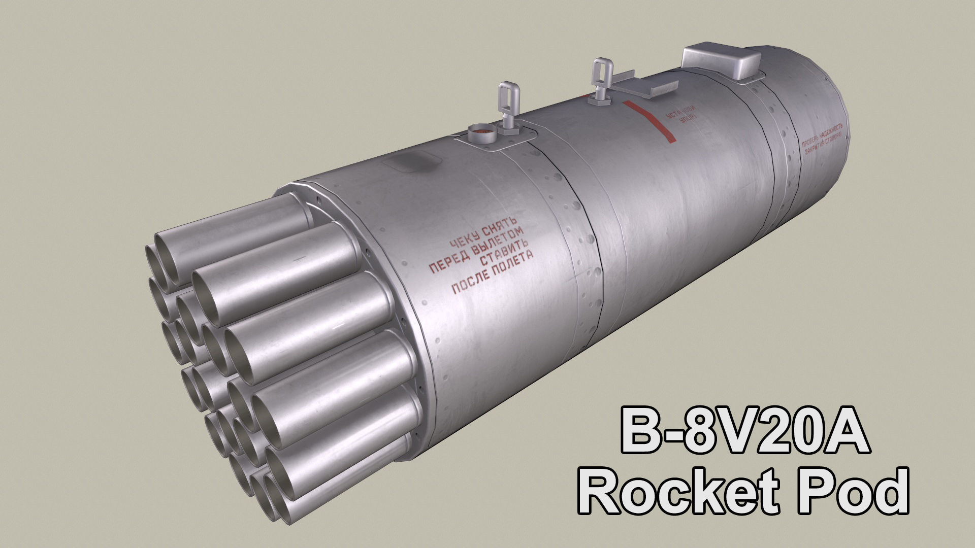 Rockets And Gun Pods Collection Low-poly 3D model_19