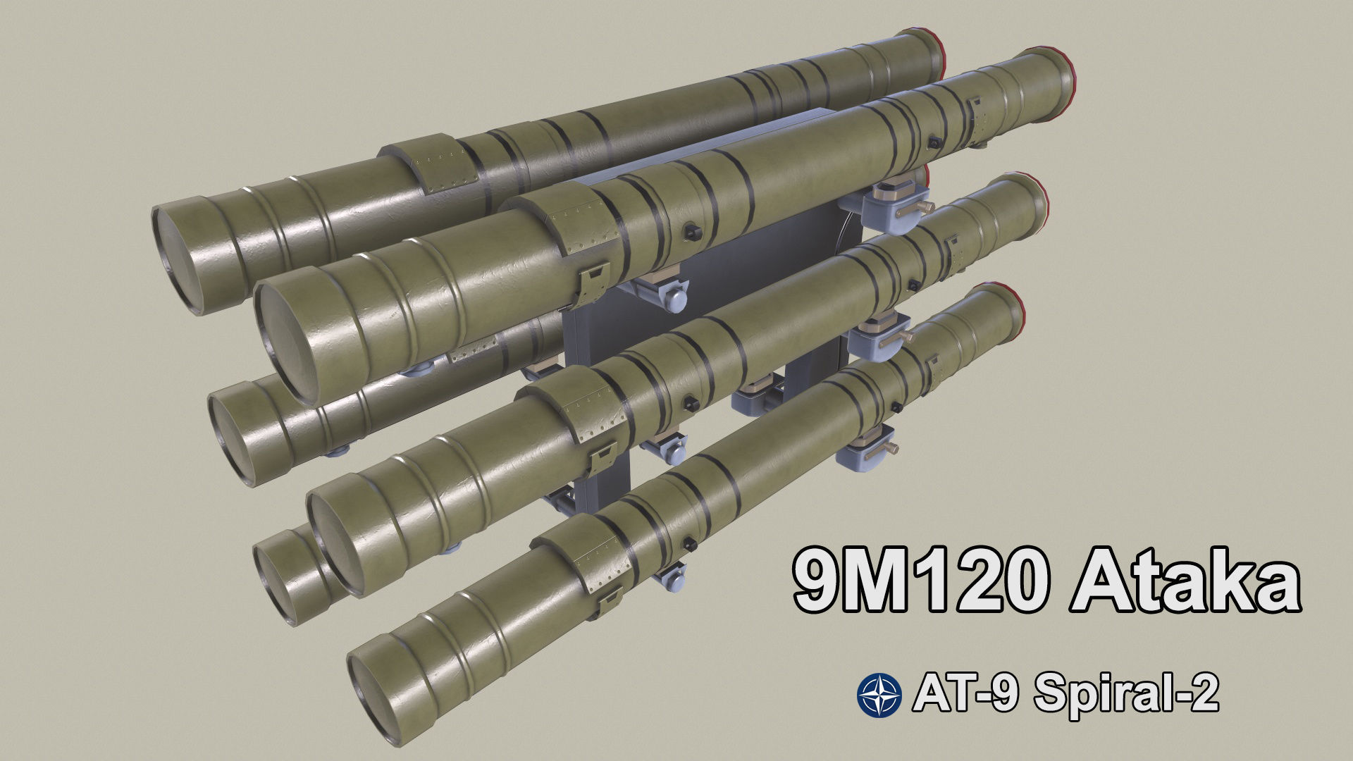 Rockets And Gun Pods Collection Low-poly 3D model_12