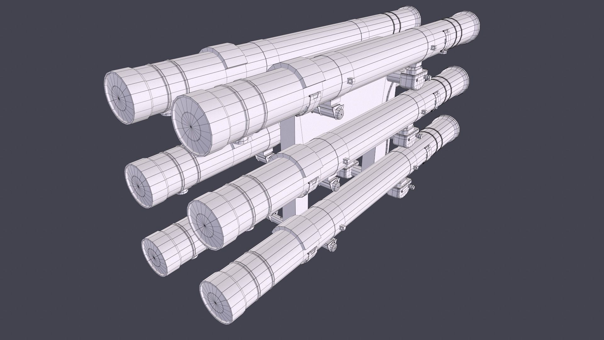 Rockets And Gun Pods Collection Low-poly 3D model_29