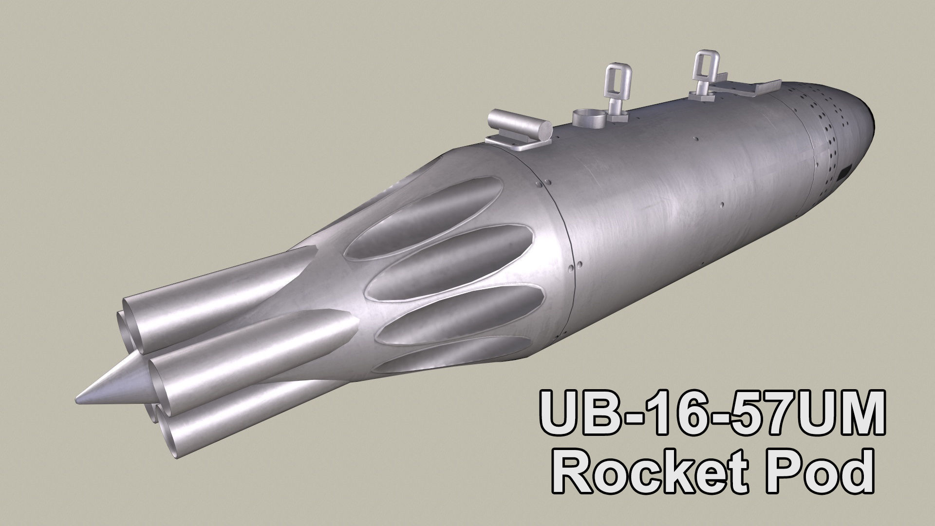 Rockets And Gun Pods Collection Low-poly 3D model_23
