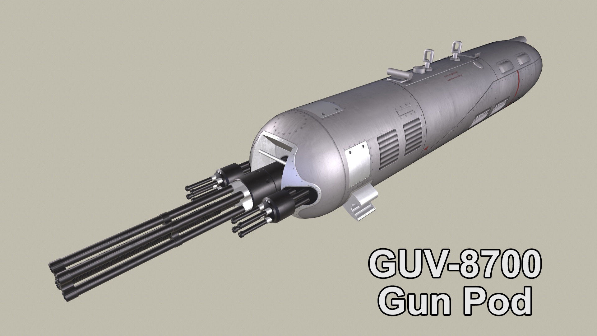 Rockets And Gun Pods Collection Low-poly 3D model_20