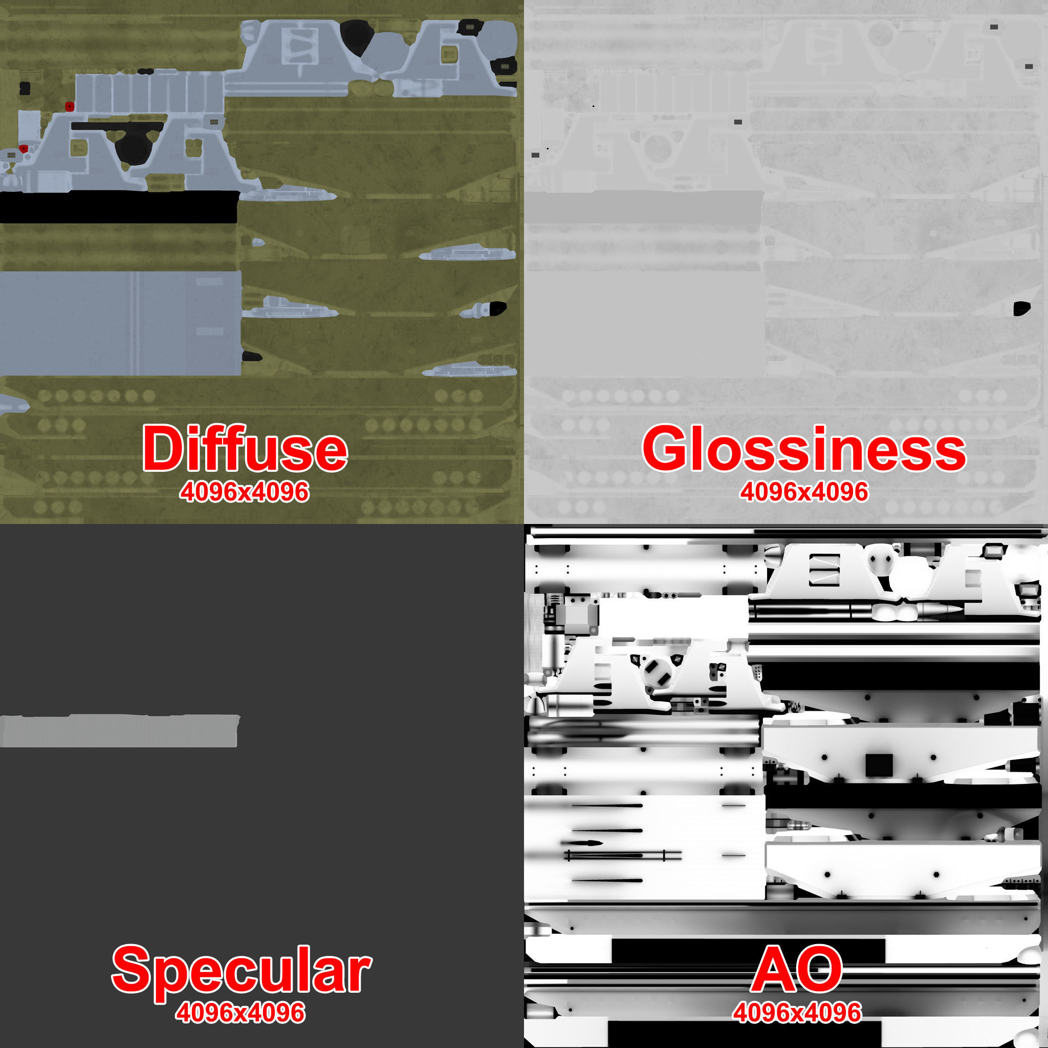 Rockets And Gun Pods Collection Low-poly 3D model_47