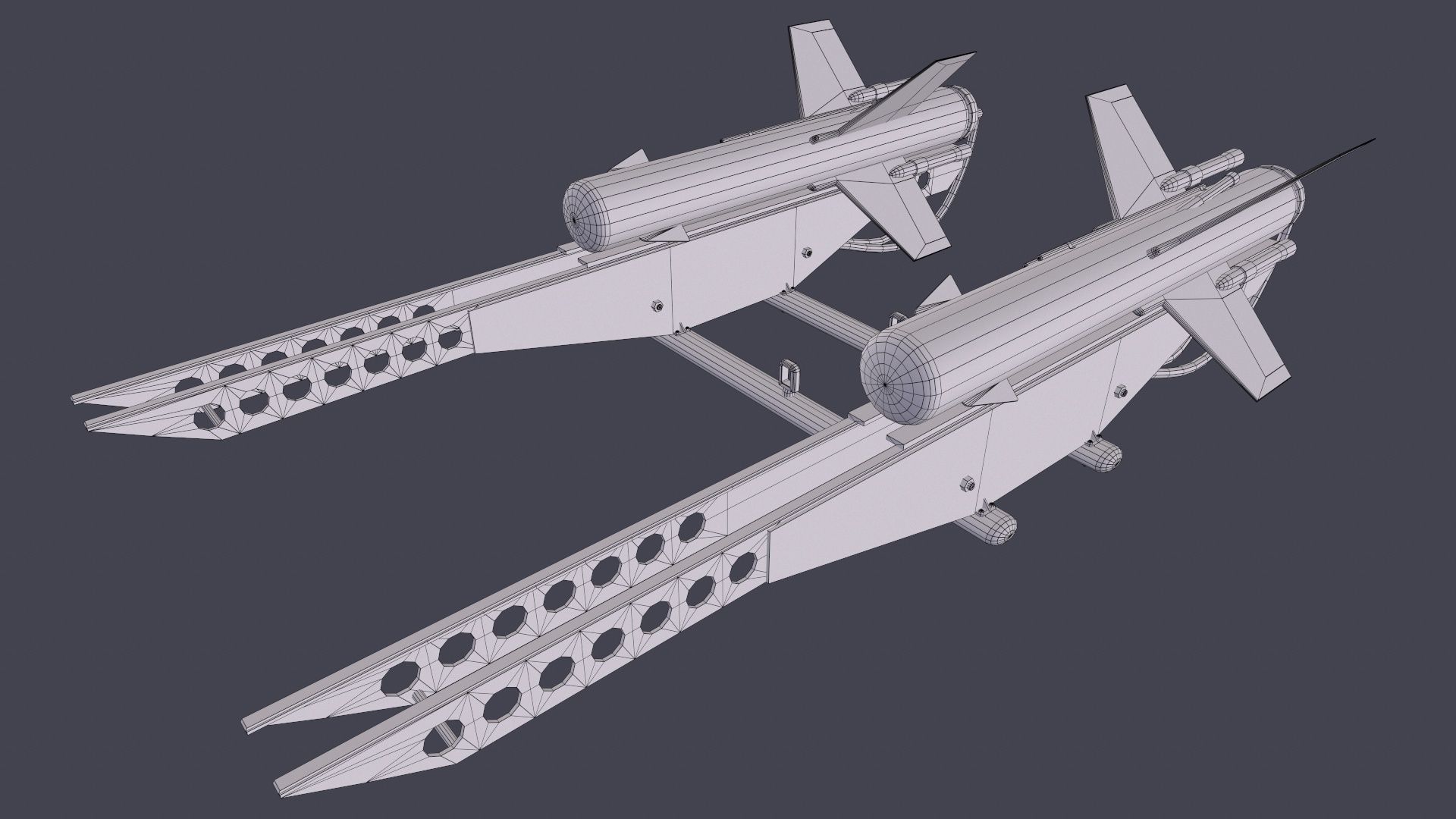 Rockets And Gun Pods Collection Low-poly 3D model_33