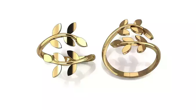 Leaf plane ladies ring 3D print model