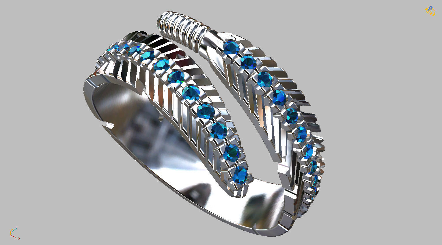 Feather Ring 3D print model_6