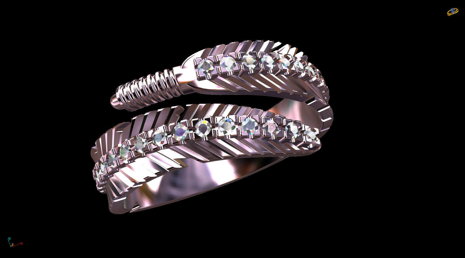 Feather Ring 3D print model_7