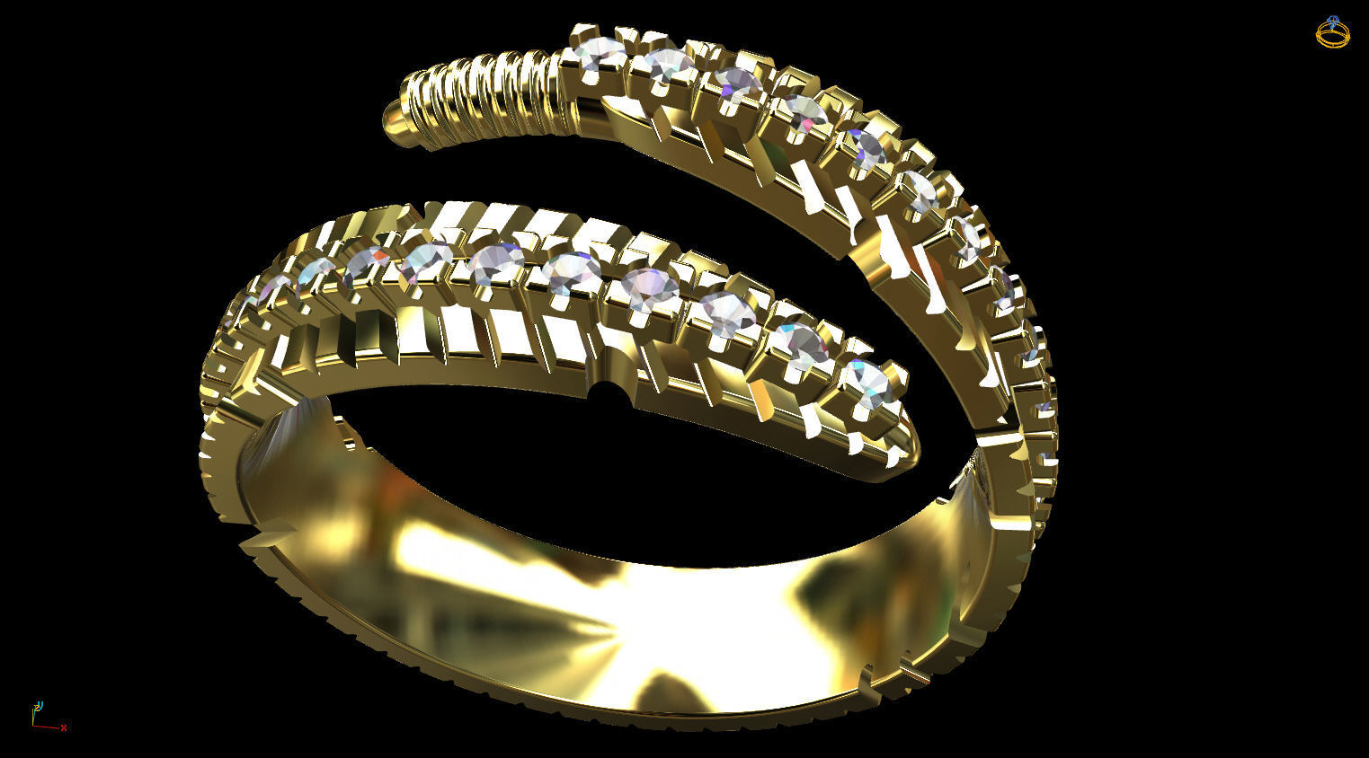 Feather Ring 3D print model_2