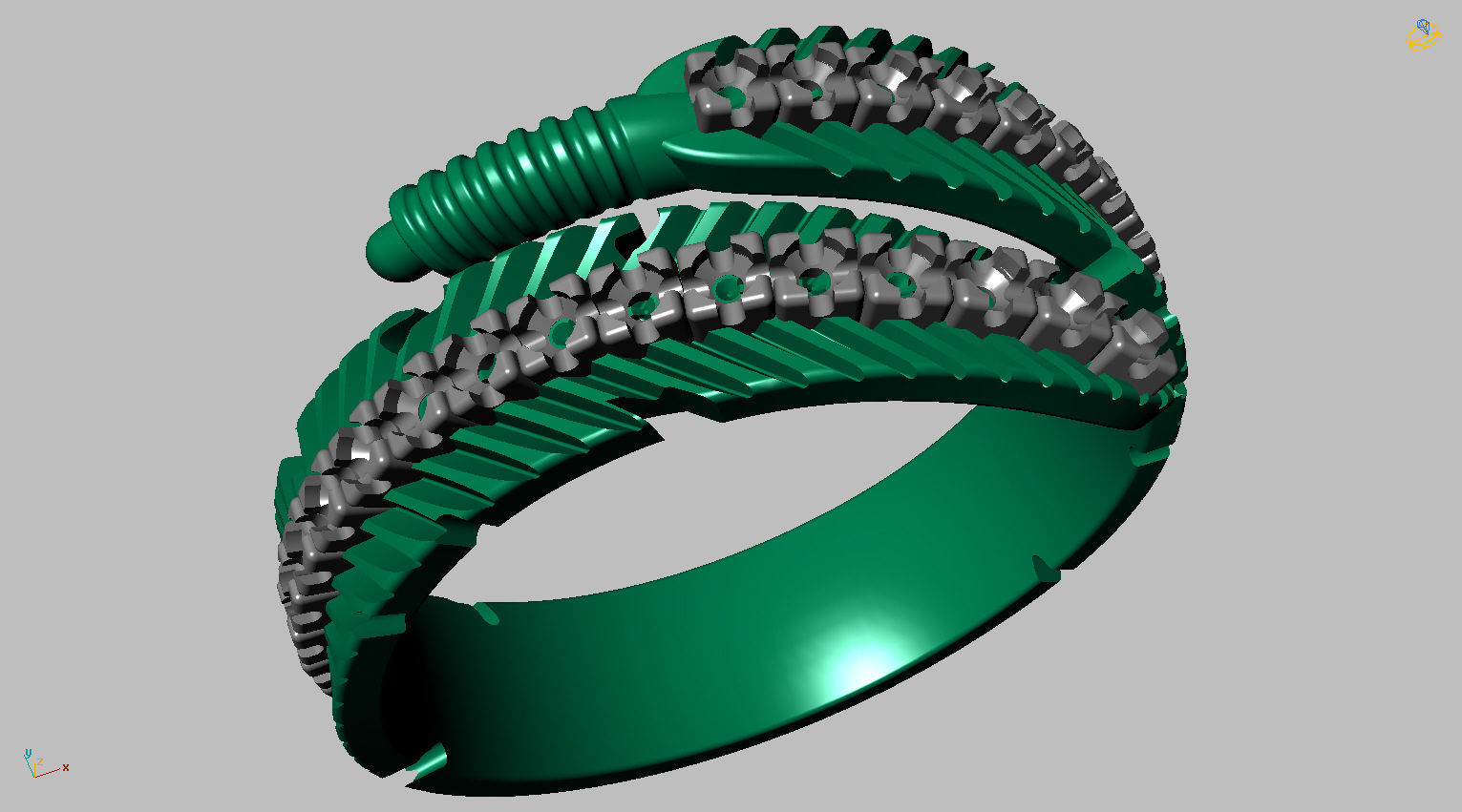 Feather Ring 3D print model_11