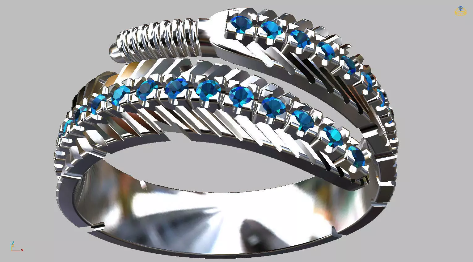 Feather Ring 3D print model_0