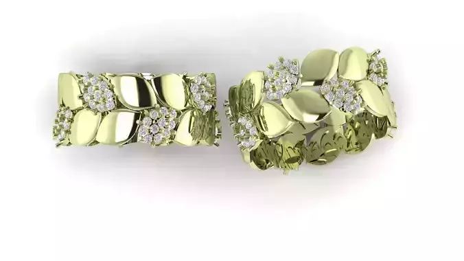 Leaf round women ring 3D print model
