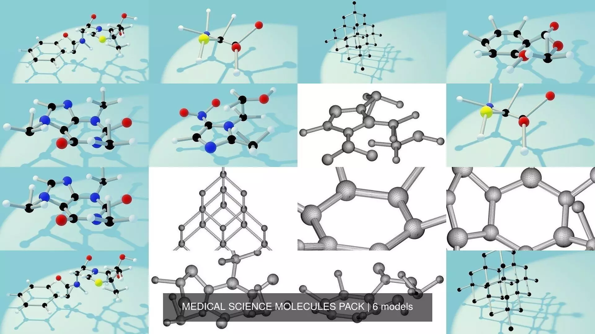MEDICAL SCIENCE MOLECULES PACK 3D Model Collection_0