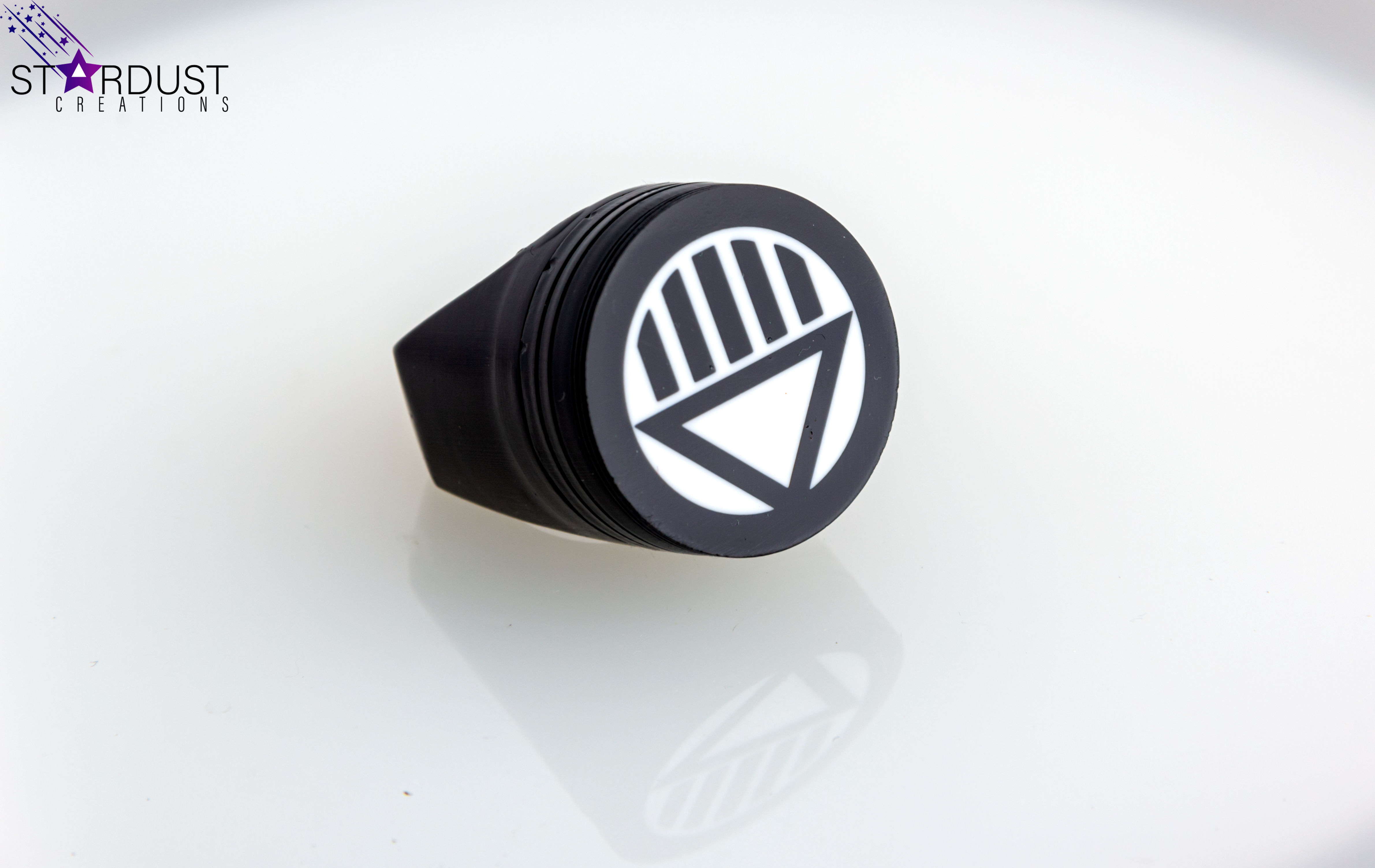 Black Lantern Ring with LED light 3D print model_4