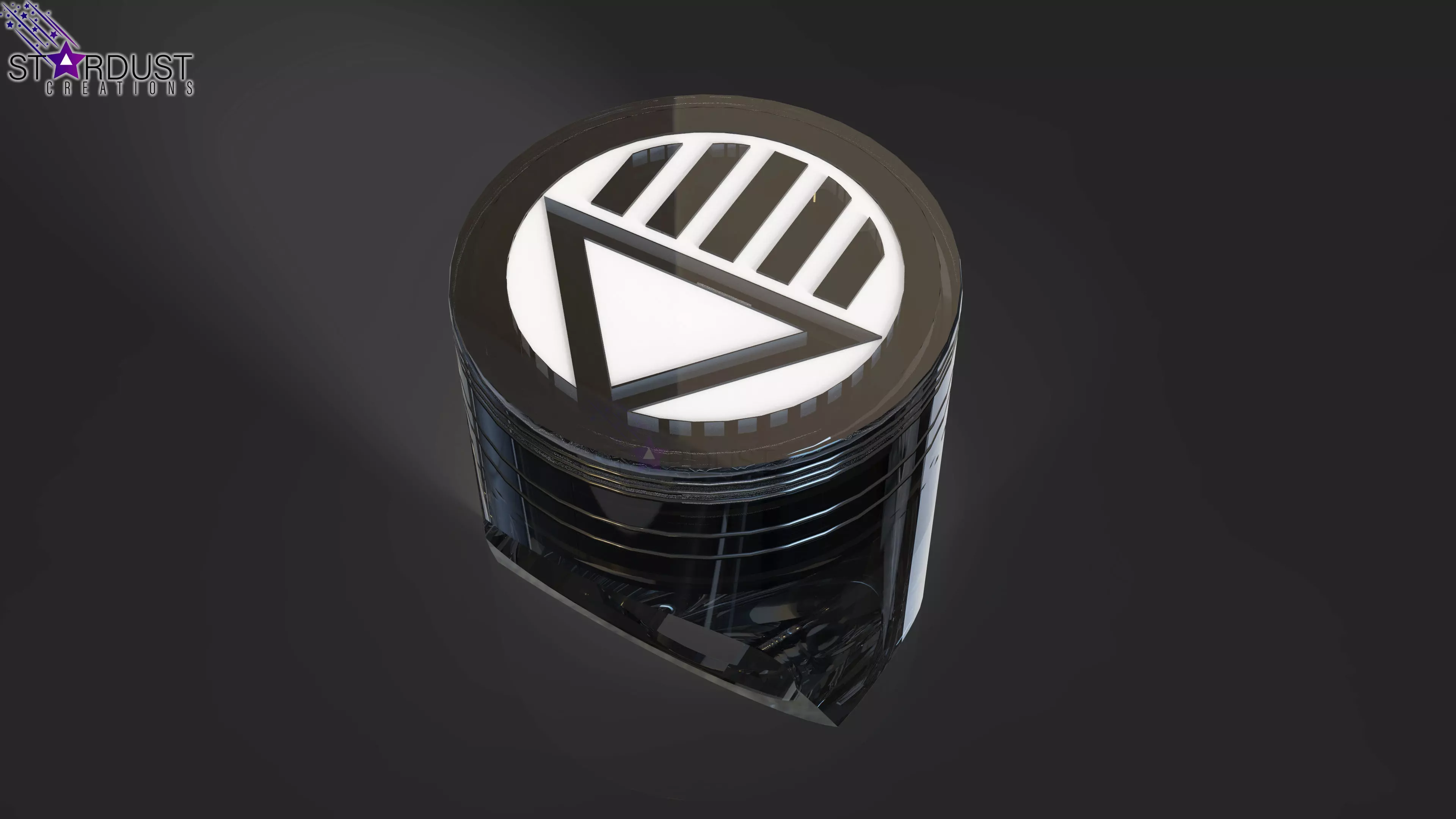 Black Lantern Ring with LED light 3D print model_0