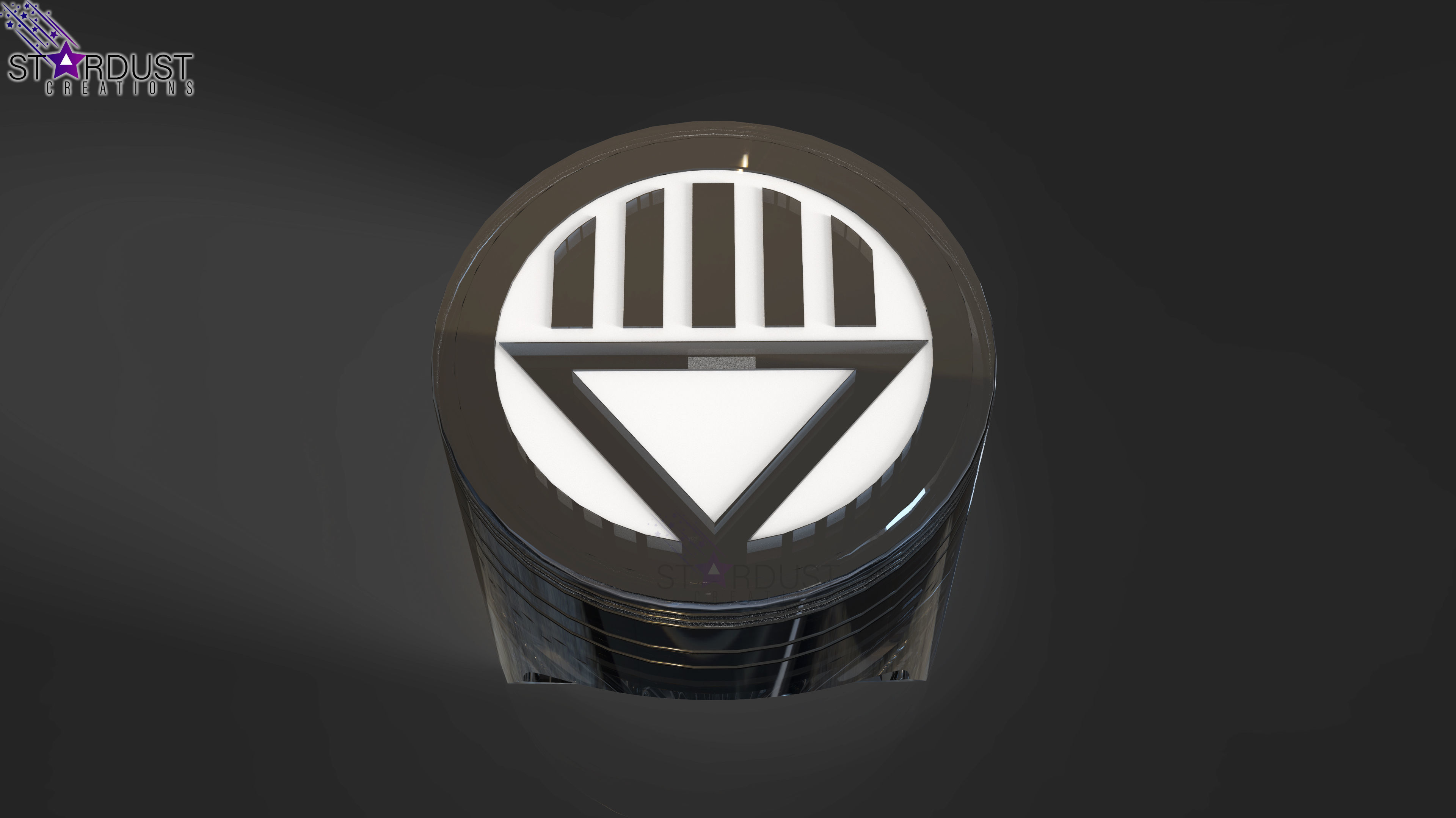 Black Lantern Ring with LED light 3D print model_1